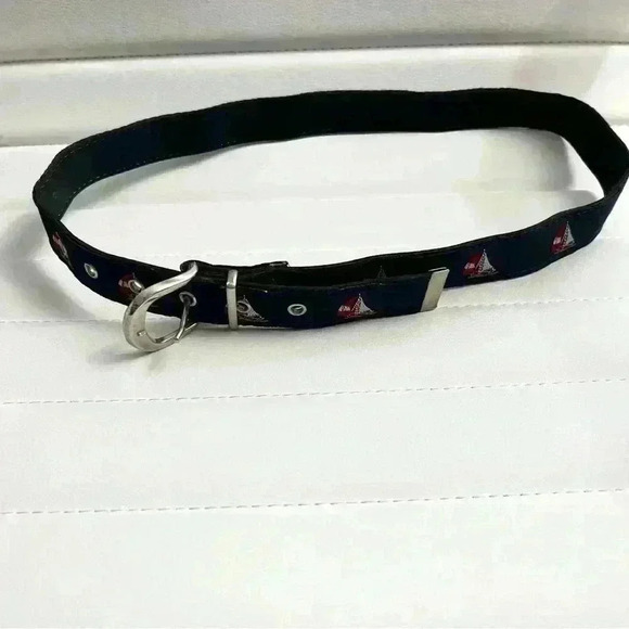 Vintage navy belt with sailboats - Picture 2 of 2